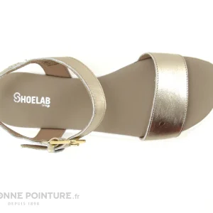 france Shoelab LUPOCA Gold – Sandale Femme Rose Metal 13