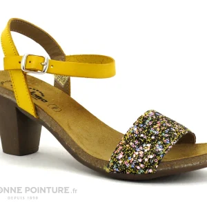 shopping pas cher Jordana 2290 Jaune – Glitter – Sandale Talon Haut 17