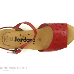 pas cher marque Jordana 3350 Rouge – Sandale Talon Compense 17