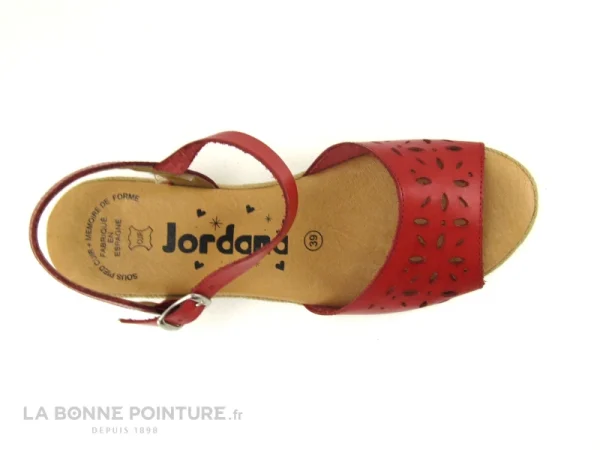 pas cher marque Jordana 3350 Rouge – Sandale Talon Compense 6