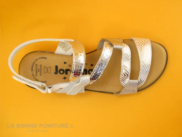 Jordana 3337 Blanc Argent – 2 Velcros – Sandale Femme en promotion 7