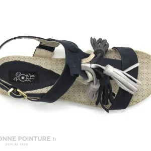 Large choix en ligne Com Un Point ADEPON Marine – Pompons – Nu-pieds 19