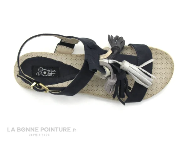 Large choix en ligne Com Un Point ADEPON Marine – Pompons – Nu-pieds 7