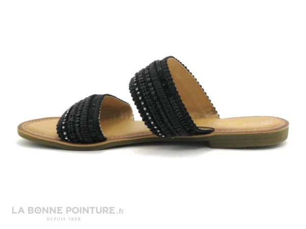 The Divine Factory TDF3239 – Noir – Perles – Mule Plate Nouvelle Collection 3