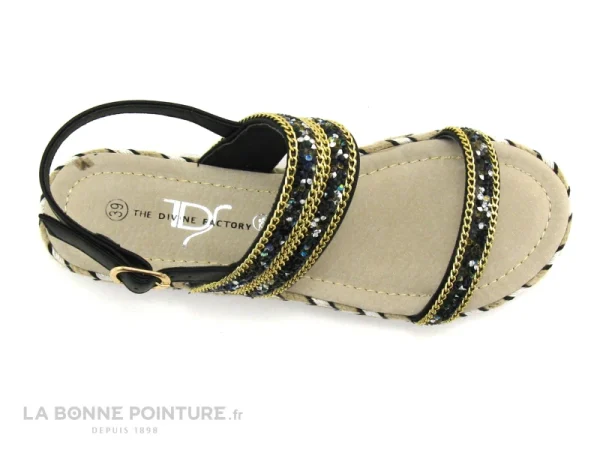 The Divine Factory TDF3214 Noir – Perles Et Chainettes – Sandale Boutique 4