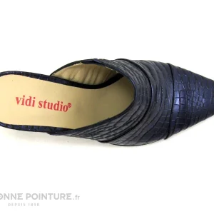 dernière tendance Vidi Studio BACOURT – Lizard Grey Blue – Sabot Pointu – Talon Haut 19