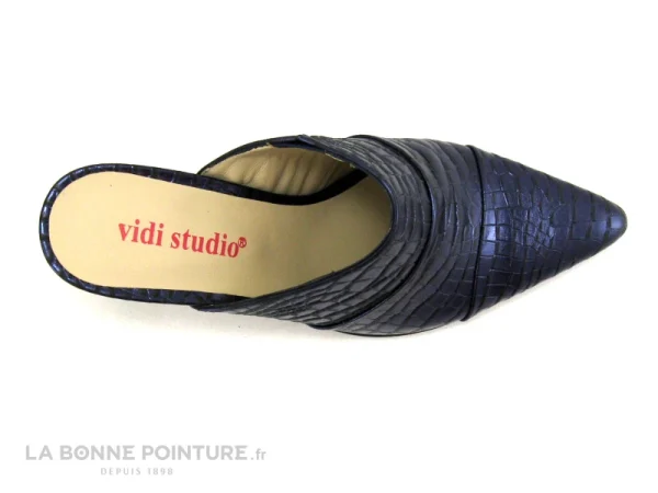 dernière tendance Vidi Studio BACOURT – Lizard Grey Blue – Sabot Pointu – Talon Haut 7