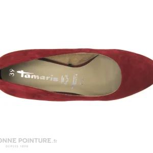 Tamaris 1-22414-25 Ruby – Escarpin Bordeaux Cuir Velours Nouveau 19