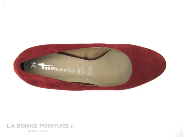 Tamaris 1-22414-25 Ruby – Escarpin Bordeaux Cuir Velours Nouveau 7