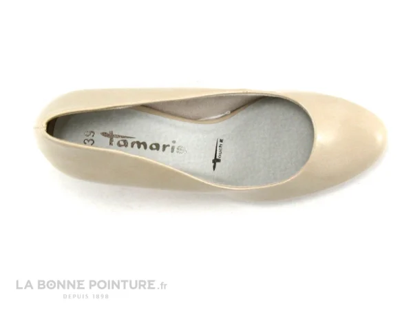 magasin Tamaris 1-22444-22 Cream Patent – Escarpin Verni Beige 7