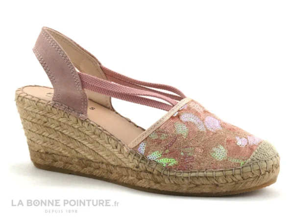 à prix d'occasion Fabiolas 307180 Rose – Sequins – Espadrille Compensee 1