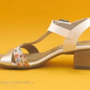 fashioniable Geo Reino VUA Argent Jasmine Blanc – Sandale Femme 13