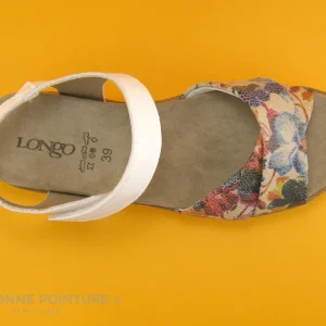 Longo 1021186 Floral – Nu-pieds Blanc Et Fleuri qualité supérieure 19