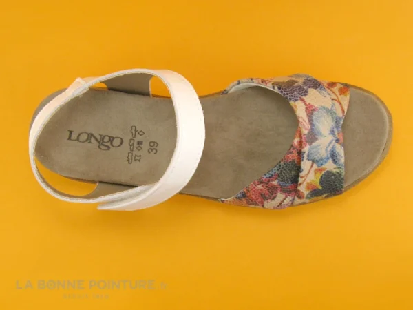 Longo 1021186 Floral – Nu-pieds Blanc Et Fleuri qualité supérieure 7