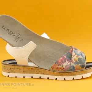 Longo 1021186 Floral – Nu-pieds Blanc Et Fleuri qualité supérieure 17