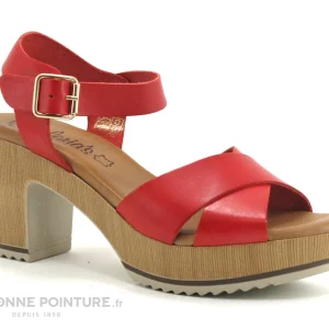 a Prix Discount Valeria’s Valerias 5206 Rouge – Sandale Talon Haut Cuir Rouge 17