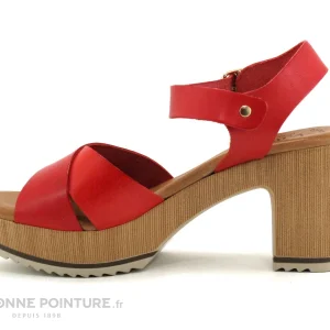 a Prix Discount Valeria’s Valerias 5206 Rouge – Sandale Talon Haut Cuir Rouge 13