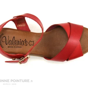 a Prix Discount Valeria’s Valerias 5206 Rouge – Sandale Talon Haut Cuir Rouge 19