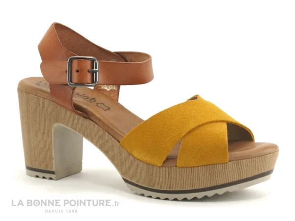 Valeria’s Valerias 5208 Ocre – Marron – Sandale Talon – Jaune bas prix 1