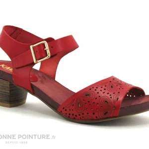 Meilleur Prix Kaola 610 A Rouge – Sandale Femme Petit Talon 17