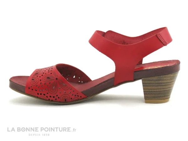 Meilleur Prix Kaola 610 A Rouge – Sandale Femme Petit Talon 4