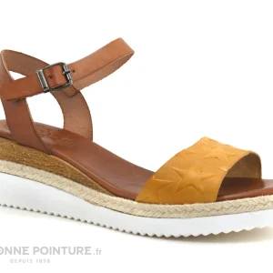 Porronet FI2429 – Marron – Jaune Moutarde – Sandale Compensee l'unique style 17