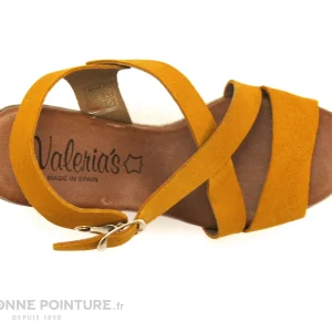 bas prix Valeria’s Valerias 5210 – Sandale Jaune Ocre – Talon Haut Et Large 19