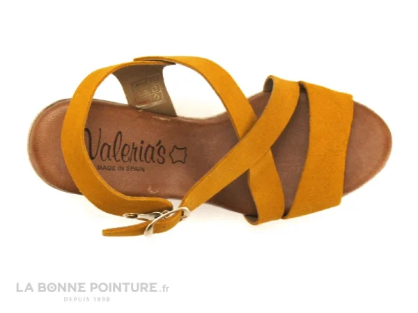 bas prix Valeria’s Valerias 5210 – Sandale Jaune Ocre – Talon Haut Et Large 7