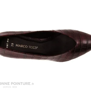 Marco Tozzi 2-22430-35 Bordeaux Croco – Escarpin Pointu meilleure qualité 19