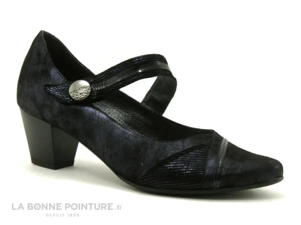 Geo Reino OLEPI – Bleu Marine Metallise – Escarpin Avec Bride authentiques 1