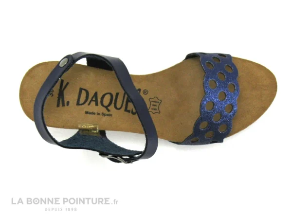 K DAQUES – Jina – Bride Ajouree – Sandale Bleu Marine haute qualité 7