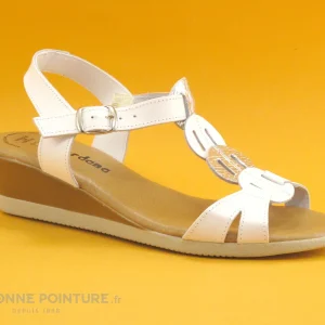 Boutique officielle Jordana 2323 – Blanc – Argent – Sandale Compensee Femme 17