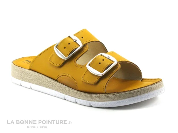 Patrizia Flex Is PERASA Senape – Mule Reglable Femme Cuir Jaune Prestation Et Rapide 1