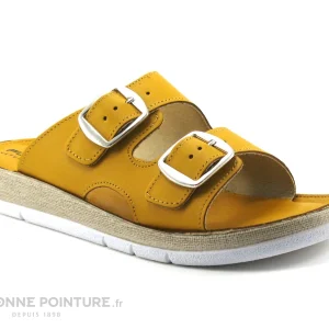 Patrizia Flex Is PERASA Senape – Mule Reglable Femme Cuir Jaune Prestation Et Rapide 17