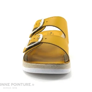 Patrizia Flex Is PERASA Senape – Mule Reglable Femme Cuir Jaune Prestation Et Rapide 11