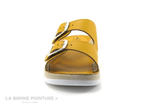 Patrizia Flex Is PERASA Senape – Mule Reglable Femme Cuir Jaune Prestation Et Rapide 3