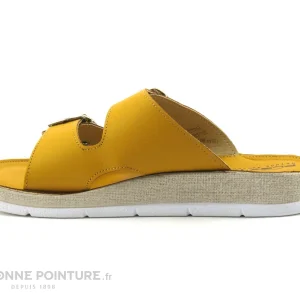 Patrizia Flex Is PERASA Senape – Mule Reglable Femme Cuir Jaune Prestation Et Rapide 13