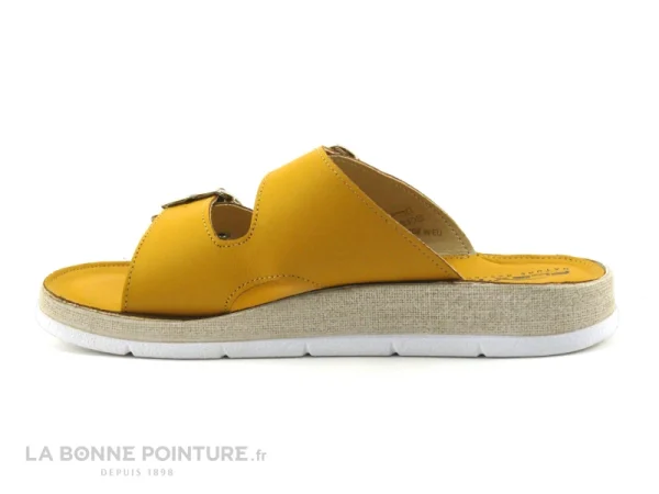 Patrizia Flex Is PERASA Senape – Mule Reglable Femme Cuir Jaune Prestation Et Rapide 4