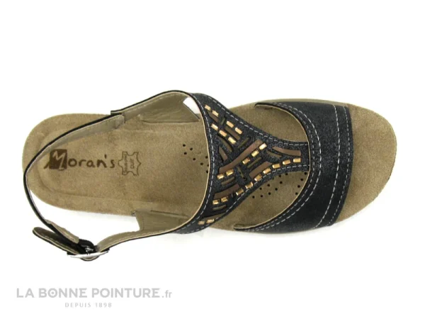 Pas Cher Magasin Soldes Moran’s Morans MACRAIE Noir Metallise – Nu-pieds Classique Femme 4