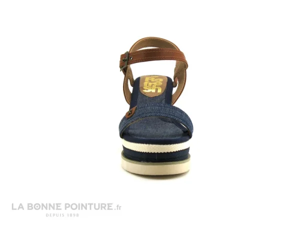 Refresh Shoes Refresh 69910 Bleu Jeans – Camel – Sandale Compensee dernière tendance 3