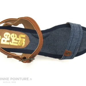 Refresh Shoes Refresh 69910 Bleu Jeans – Camel – Sandale Compensee dernière tendance 19