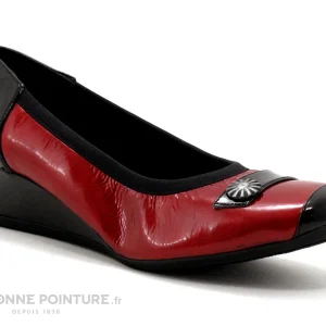 Inéa INEA FANA – Escarpin Rouge Verni – Noir – Talon Compense site pas cher 17