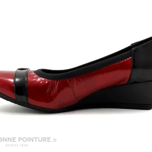 Inéa INEA FANA – Escarpin Rouge Verni – Noir – Talon Compense site pas cher 13