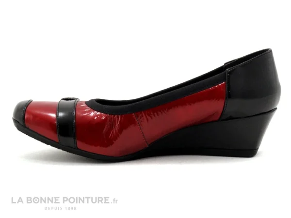 Inéa INEA FANA – Escarpin Rouge Verni – Noir – Talon Compense site pas cher 4