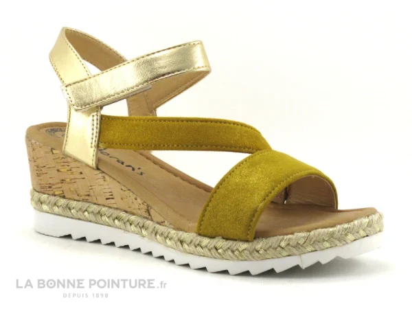 belle Moran’s Morans TICTAQUE 28554 Jaune Or – Sandale Compensee Femme 6