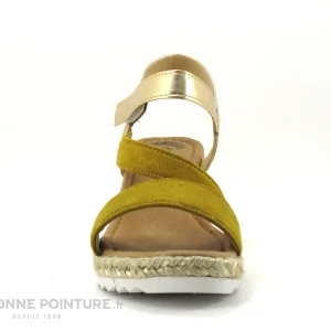 belle Moran’s Morans TICTAQUE 28554 Jaune Or – Sandale Compensee Femme 11