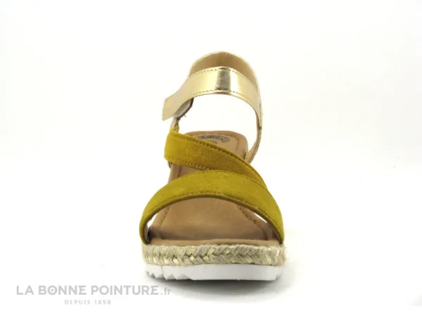 belle Moran’s Morans TICTAQUE 28554 Jaune Or – Sandale Compensee Femme 3