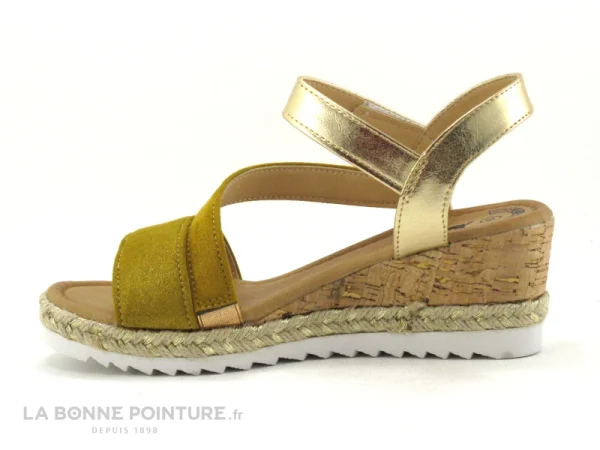 belle Moran’s Morans TICTAQUE 28554 Jaune Or – Sandale Compensee Femme 4