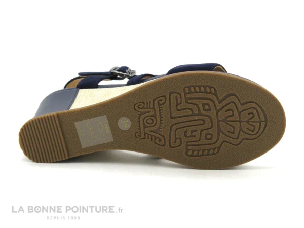 Fugitive IRLAND Navy – LPITV09 – Sandale Bleu Marine – Talon Compense vente en ligne pas cher 8