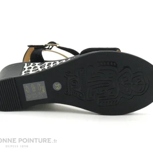 magasin pas cher Fugitive IRDIL Noir – LPITV12 – Nu-pieds Compense – Semelle Leopard 21